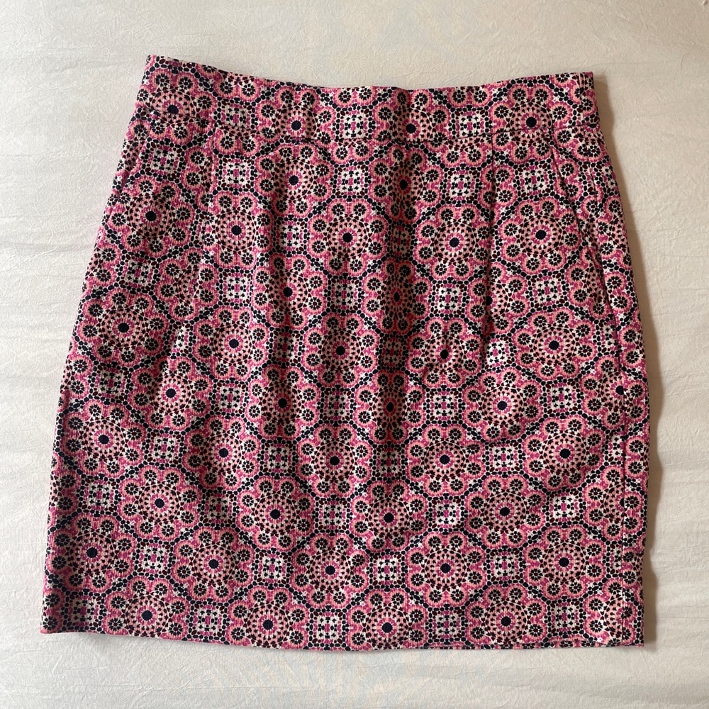 J.Crew Factory Women’s 00 Pink A-Line Mini Retro Print Work Skirt